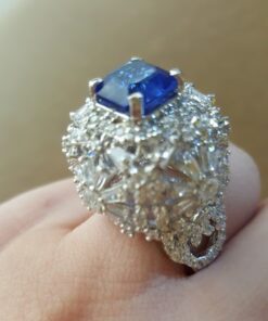 925 Silver Sapphire Cocktail Ring - Image 3