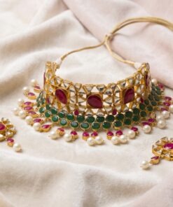 Alternative view of Ruby Bridal Choker Set
