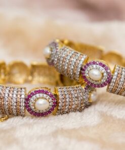 Ruby Pearl Bangle Pair