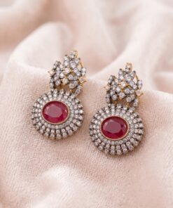 Alternative view of Ruby Zircon Earrings