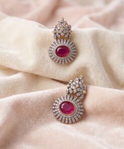 Ruby Zircon Earrings
