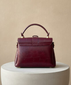 Alternative view of Croc-textured Burgundy Bag