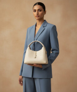 Alternative view of Ivory croc-textured Bag