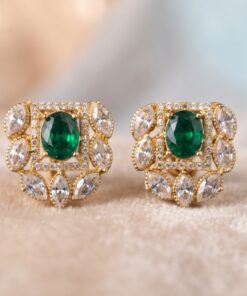 Emerald Polki Studs